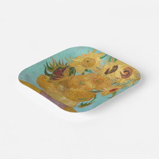 Vincent Van Gogh - Vase mit zwölf Sonnenblumen Pappteller (Gewinkelt)