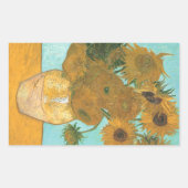 Vincent van Gogh - Vase mit zwölf Sonnenblumen Rechteckiger Aufkleber (Vorderseite)