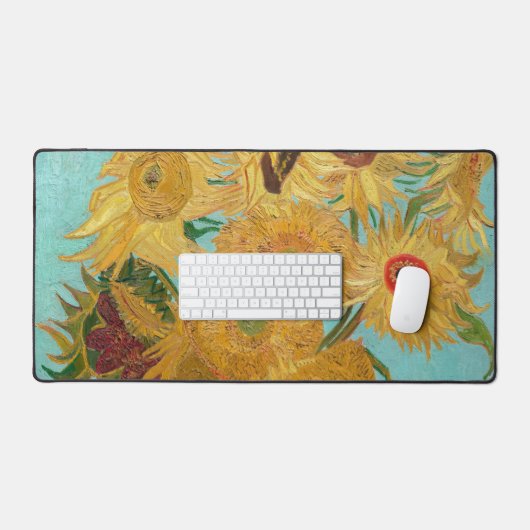 Vincent Van Gogh - Vase mit zwölf Sonnenblumen Schreibtischunterlage (Tastatur & Maus)