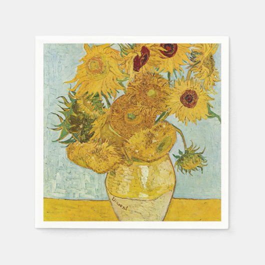Vincent Van Gogh - Vase mit zwölf Sonnenblumen Serviette (Vorderseite)