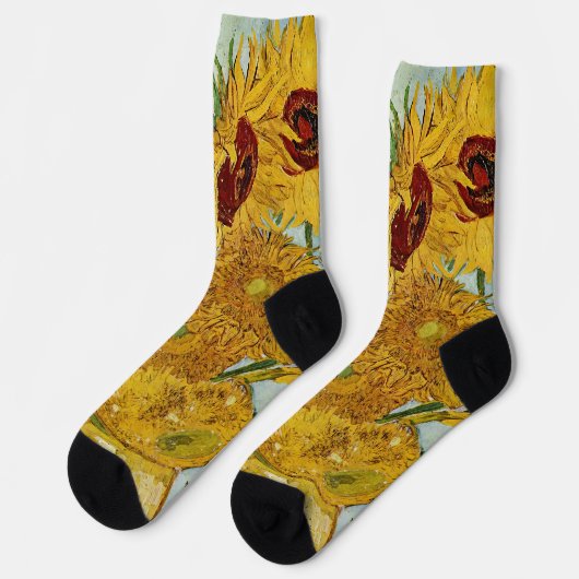 Vincent Van Gogh - Vase mit zwölf Sonnenblumen Socken (Linkes Detail)