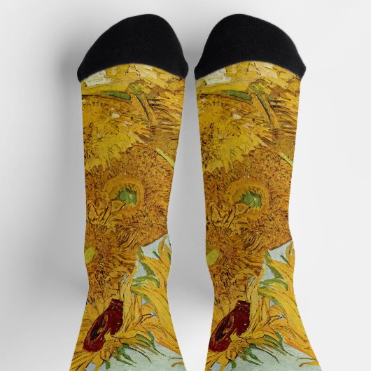 Vincent Van Gogh - Vase mit zwölf Sonnenblumen Socken (Oben)