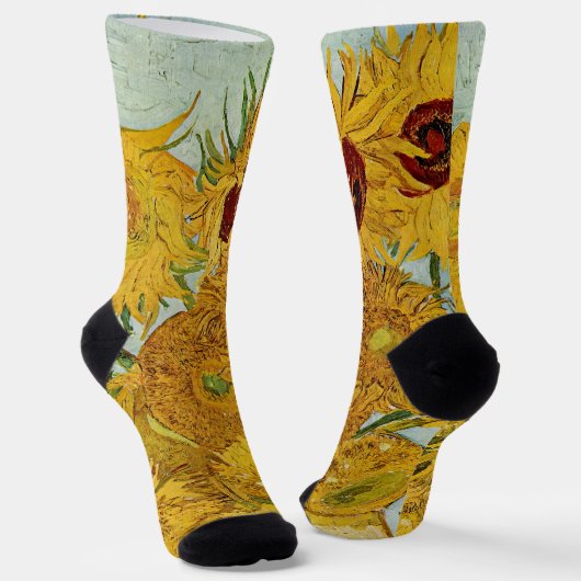 Vincent Van Gogh - Vase mit zwölf Sonnenblumen Socken (Gewinkelt)