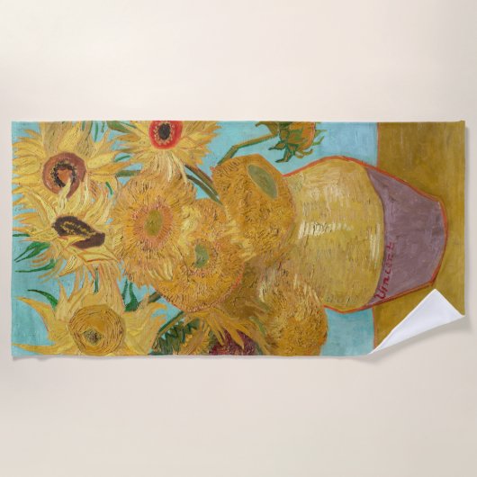 Vincent Van Gogh - Vase mit zwölf Sonnenblumen Strandtuch (Vorderseite)