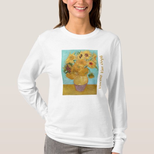Vincent Van Gogh - Vase mit zwölf Sonnenblumen T-Shirt (Vorderseite)