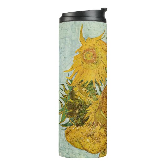 Vincent Van Gogh - Vase mit zwölf Sonnenblumen Thermosbecher (Nach links gedreht)
