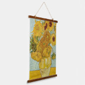Vincent Van Gogh - Vase mit zwölf Sonnenblumen Wandteppich Mit Holzrahmen (Gewinkelt)