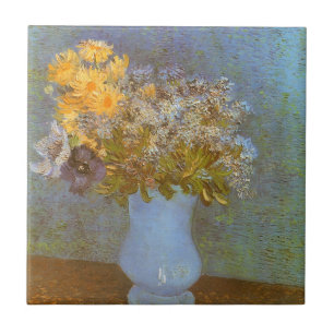 Vincent van Gogh Vase of Lilacs, Daisies, Anemones Fliese