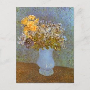 Vincent van Gogh Vase of Lilacs, Daisies, Anemones Postkarte