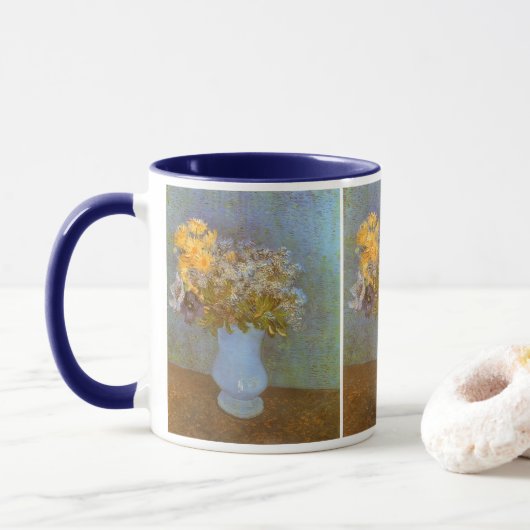 Vincent van Gogh Vase of Lilacs, Daisies, Anemones Tasse (Mit Donut)
