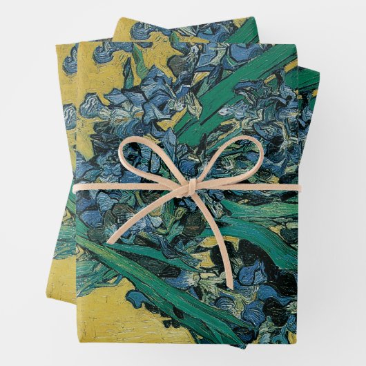 Vincent van Gogh - Vase w Irises Yellow Background Geschenkpapier Set (Beispiel)
