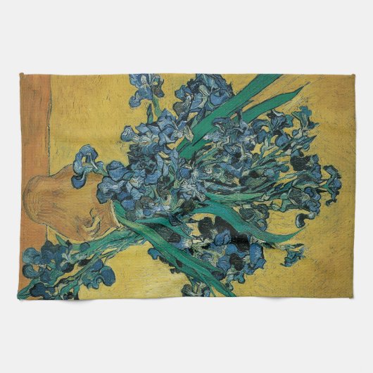 Vincent van Gogh - Vase w Irises Yellow Background Handtuch (Horizontal)