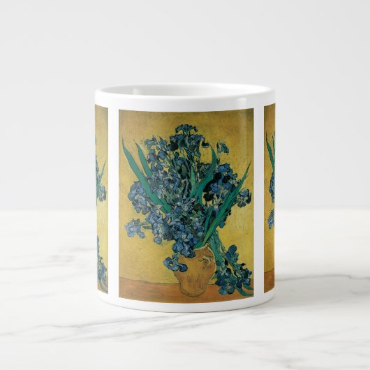 Vincent van Gogh - Vase w Irises Yellow Background Jumbo-Tasse (Vorderseite)