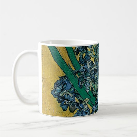 Vincent van Gogh - Vase w Irises Yellow Background Kaffeetasse (Links)