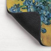 Vincent van Gogh - Vase w Irises Yellow Background Mousepad (Ecke)