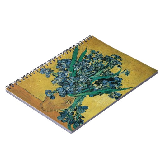 Vincent van Gogh - Vase w Irises Yellow Background Notizblock (Linke Seite)