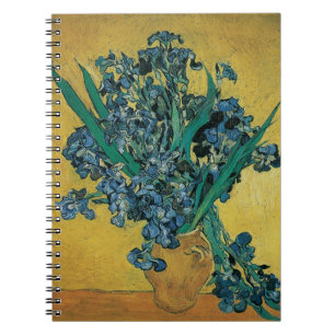 Vincent van Gogh - Vase w Irises Yellow Background Notizblock