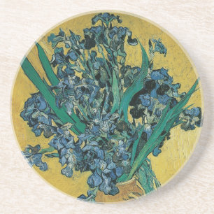 Vincent van Gogh - Vase w Irises Yellow Background Sandstein Untersetzer