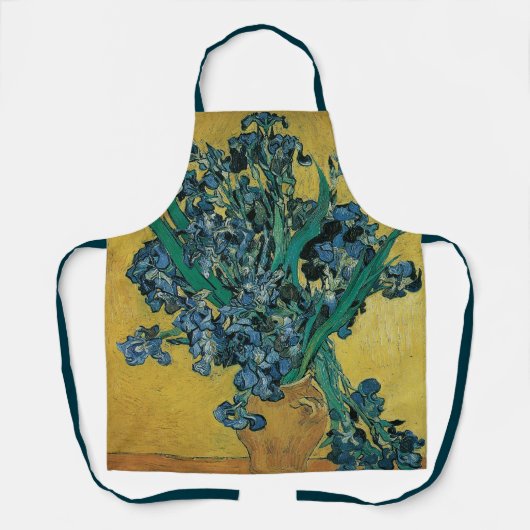 Vincent van Gogh - Vase w Irises Yellow Background Schürze (Vorderseite)