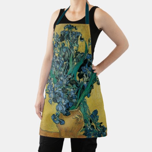 Vincent van Gogh - Vase w Irises Yellow Background Schürze (InSitu)