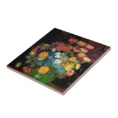 Vincent Van Gogh - Vase with Zinnias Fine Art Fliese (Seite)