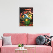Vincent Van Gogh - Vase with Zinnias Fine Art Leinwanddruck (Insitu (Wohnzimmer))