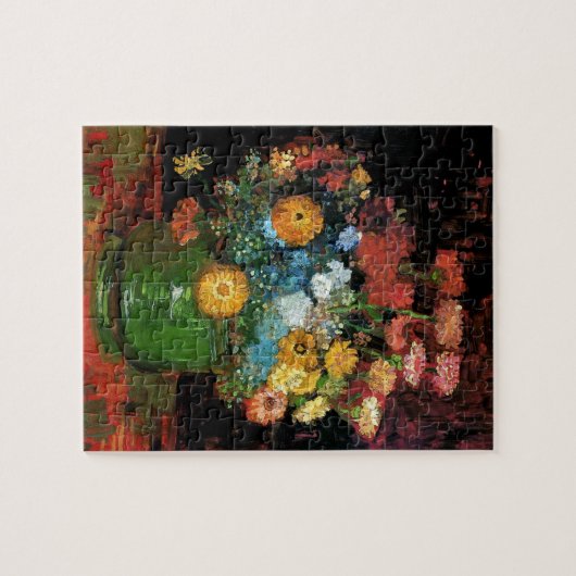 Vincent Van Gogh - Vase with Zinnias Fine Art Puzzle (Horizontal)