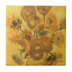 Vincent van Gogh - Vasen mit fünfzehn Sonnenblumen Fliese
