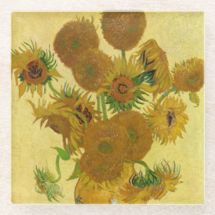 Vincent van Gogh - Vasen mit fünfzehn Sonnenblumen Glasuntersetzer
