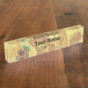 Vincent van Gogh - Vasen mit fünfzehn Sonnenblumen Namensplakette