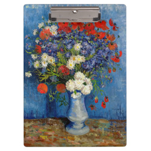 Vincent van Gogh - Vasen mit Kornblumen und Mohn Klemmbrett