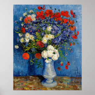 Vincent van Gogh - Vasen mit Kornblumen und Mohn Poster