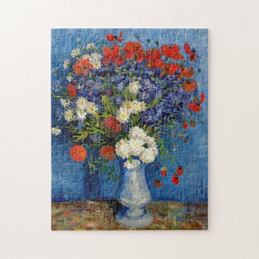 Vincent van Gogh - Vasen mit Kornblumen und Mohn Puzzle (Vertikal)