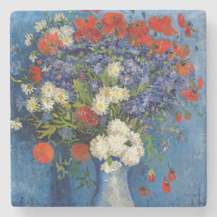 Vincent van Gogh - Vasen mit Kornblumen und Mohn Steinuntersetzer