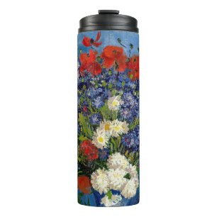 Vincent van Gogh - Vasen mit Kornblumen und Mohn Thermosbecher