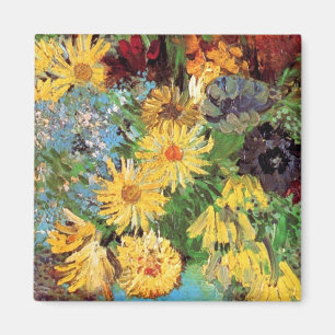 Vincent Van Gogh - Vasen mit Margeriten und Anemon Magnet