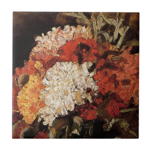Vincent Van Gogh - Vasen mit Nelken - Kunstwerk Fliese