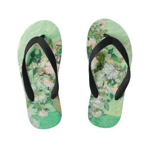 Vincent Van Gogh Vasen mit rosa Rosen Fine Art Kinderbadesandalen