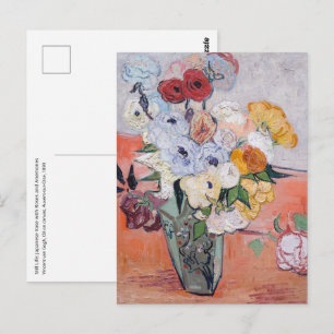 Vincent van Gogh - Vasen mit Rosen & Anemonen Postkarte