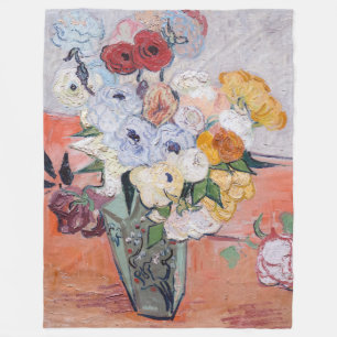 Vincent van Gogh - Vasen mit Rosen und Anemonen Fleecedecke