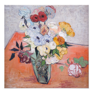 Vincent van Gogh - Vasen mit Rosen und Anemonen Fotodruck