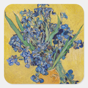 Vincent van Gogh - Vasen mit Schwertlilien Quadratischer Aufkleber