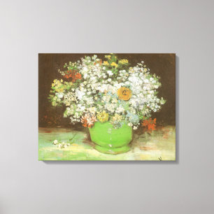 Vincent van Gogh - Vasen mit Zinnias und Blumen Leinwanddruck