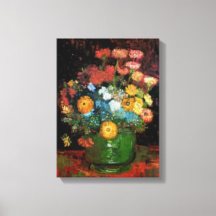 Vincent Van Gogh - Vasen mit Zinnien Fine Art Leinwanddruck
