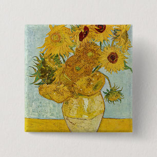 Vincent Van Gogh - Vasen mit zwölf Sonnenblumen Button