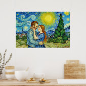 Vincent Van Gogh verliebt -- WONKY ART Poster (Küche)