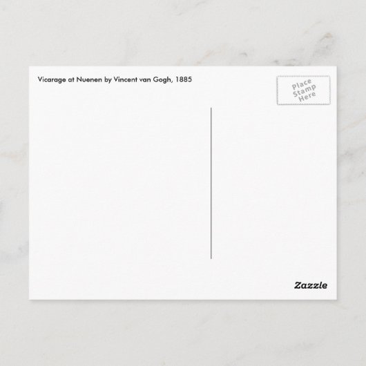 Vincent van Gogh - Vicarage in Nuenen Postkarte (Rückseite)