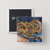 Vincent van Gogh - Vier geschnittene Sonnenblumen Button (Vorne & Hinten)
