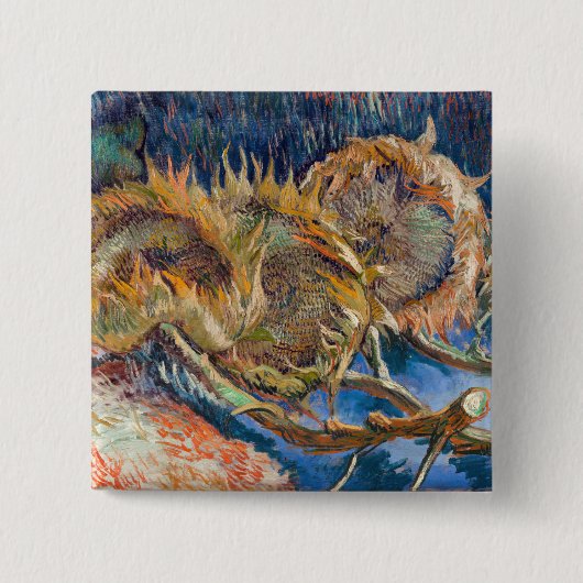 Vincent van Gogh - Vier geschnittene Sonnenblumen Button (Vorderseite)