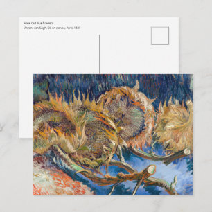 Vincent van Gogh - Vier geschnittene Sonnenblumen Postkarte